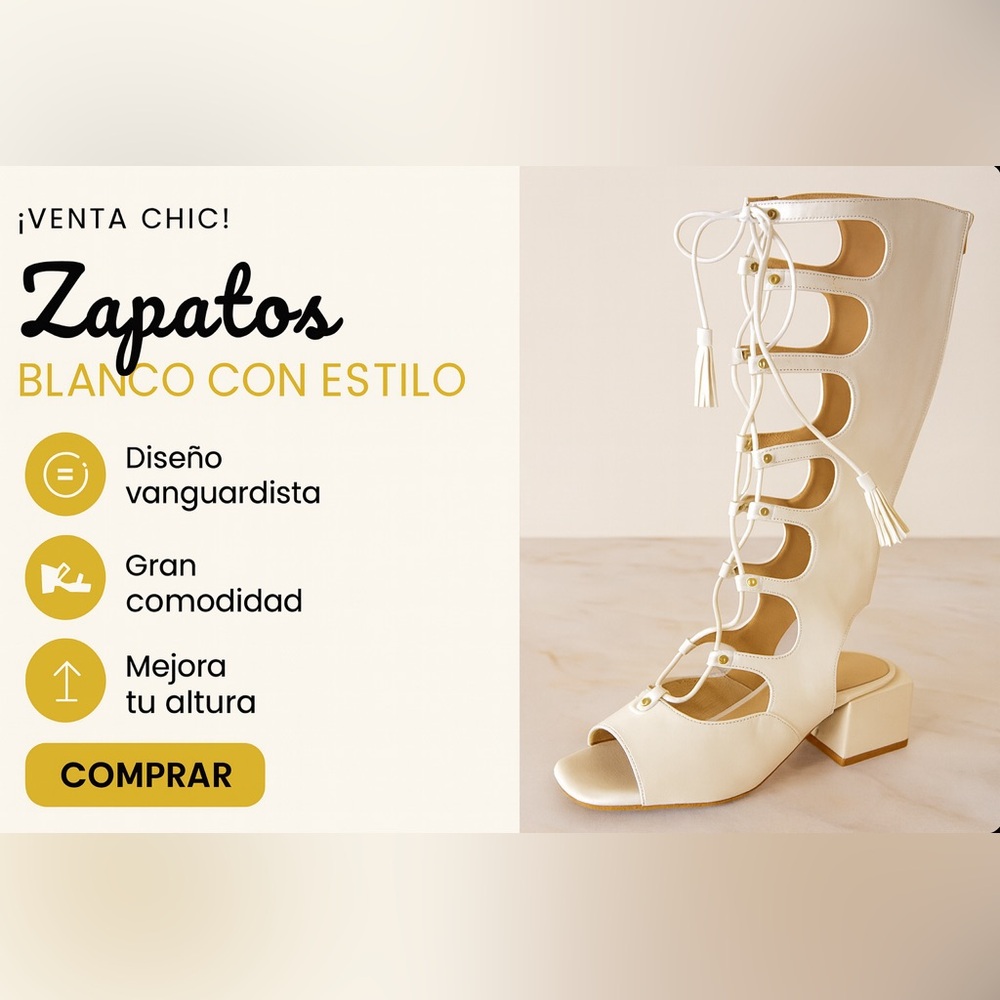 Stylish White Gladiator Sandals. NEW IN BOX. NEVER USED.